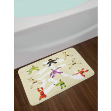 Japanese Martial Art Icons Bath Mat