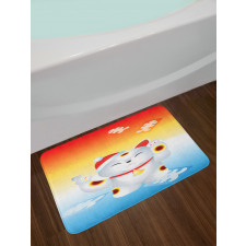 New Year Santa Cat Bath Mat