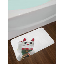 Lucky Cat Neko Waveing Bath Mat