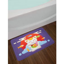 Maneki Neko Coins Fish Bath Mat