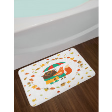 Autumn Fox and Bear Bath Mat