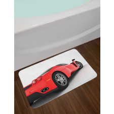 Red Super Sports Car Bath Mat