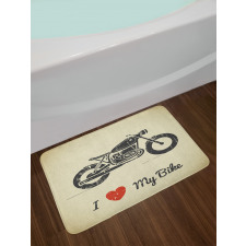 Grunge Flat Motorcycle Bath Mat