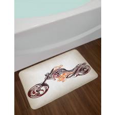 Curvy Floral Bike Bath Mat