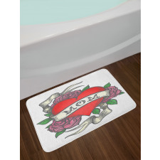 Heart with Roses and Mom Bath Mat