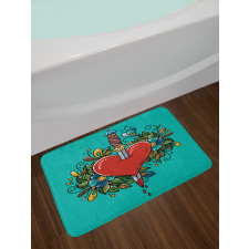 Bleeding Heart Flowers Bath Mat