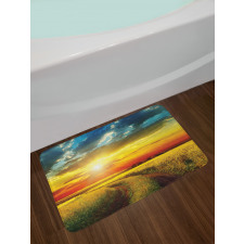Sunset Over Field Picture Bath Mat