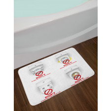 Toilet Bowls Warning Bath Mat