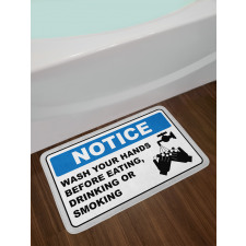 Notice Wash Hands Bath Mat