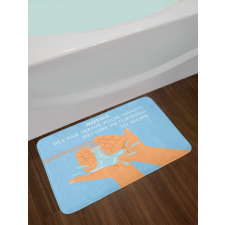 Wash Hands Cartoon Bath Mat