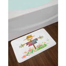 Smiling in Flowers Bath Mat