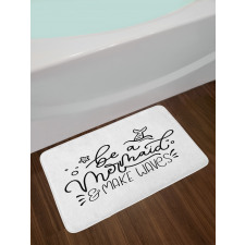 Marine Ornate Words Bath Mat