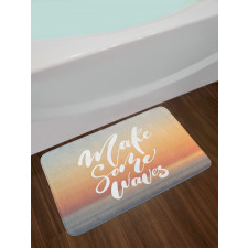 Words on Blurry Sunset Bath Mat