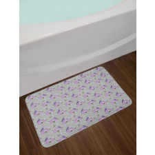 Vintage Flowers and Bird Bath Mat