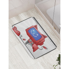 Funny Computer Cat Mouse Bath Mat