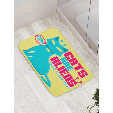 Cats are Aliens Cartoon Bath Mat