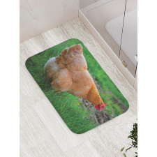 Chicken on Grass Farm Photo Bath Mat