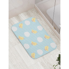 Baby Animal and Eggs Stripes Bath Mat