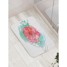 Camellia Grunge Art Bath Mat