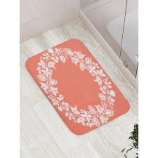 Monochrome Botany Wreath Bath Mat