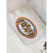 Musicians in Rainbow Circle Bath Mat