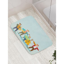 Cartoon Happy Band Concert Bath Mat