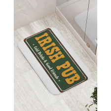 Vintage Grunge Bar Sign Bath Mat