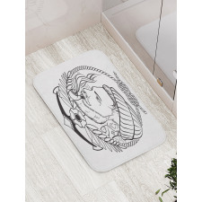 Outline Sailor with Pipe Bath Mat