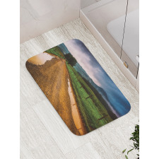 Puddles on Dirt Road Bath Mat