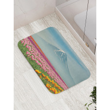 Colorful Japanese Tulips Field Bath Mat