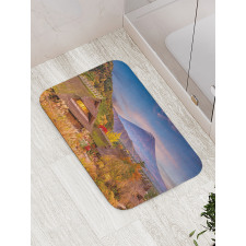 Landscape of Old Village Rural Bath Mat