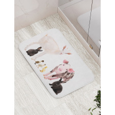 Ducks Pig Goat Bunnies Bath Mat