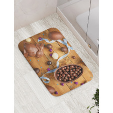 Chocolate Holiday Eggs Bath Mat