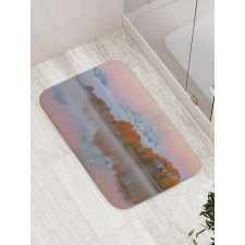 Outdoorsy Pink Sky Forest Bath Mat