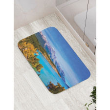 Abraham Lake Shore Photo Bath Mat