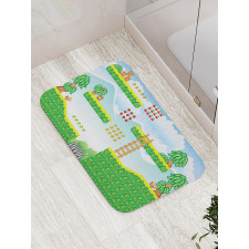 Exotic Tile Game Platform Bath Mat