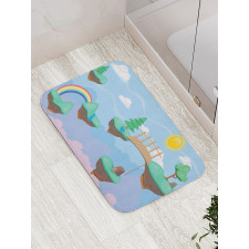 Flying Islands Game Platform Bath Mat