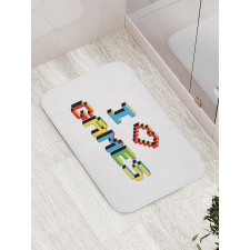 Love Video Games Pixel Art Bath Mat