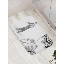 Man Playing Violin Bath Mat