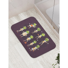 Little Green Ufo in Suits Bath Mat