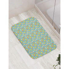 Colorful Sketchy Fruit Sliced Bath Mat