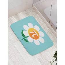 Number on Cartoon Daisy Bath Mat