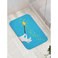 Magician Wand Spreading Stars Bath Mat