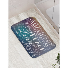 Wishes Themed Xmas Image Bath Mat