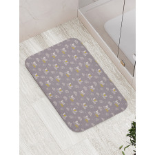 Vintage Botanical Pattern Bath Mat