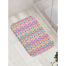 Vivid Mosaic Look Polygons Bath Mat