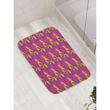 Cartoon Cheerful Flowers Bath Mat