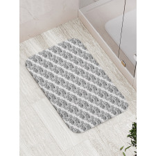 Vintage Outline Floral Motif Bath Mat