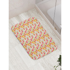 Watercolor Flowers Berries Bath Mat