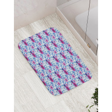 Watercolor Nosegay Flowers Bath Mat